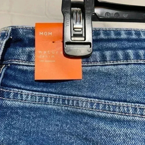 Nature Denim Women's Mom Jeans Stone Washed‎ Distressed High Rise Cuffed Stretch - Picture 7 of 9